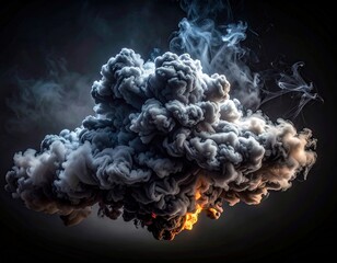 Abstract Smoke Explosion Dark Background