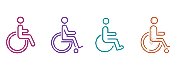 Accessibility Icons in Various Colors Symbolizing Inclusivity and Support for People with Disabilities Design for Web and Print
