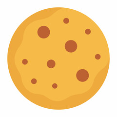 Cookie Flat Vector Illustration on White Background