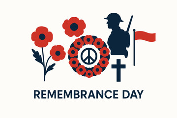 Remembrance Day Flat Multi-Element Illustration