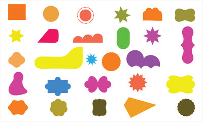 Colorful Geometric Shapes on White Background for Creative Design and Abstract Art Projects