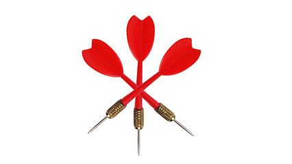 Three darts, isolated on white background. Sport concept.