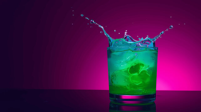 Vibrant Green Cocktail Splash for St. Patrick's Day