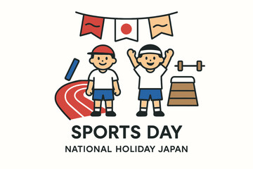 Japan Sports Day Modern Flat Design Illustration