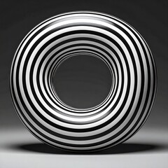 Black and White Striped Ring Art.