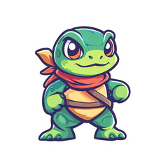 Fototapeta premium Cute Ninja Turtle Mascot Logo