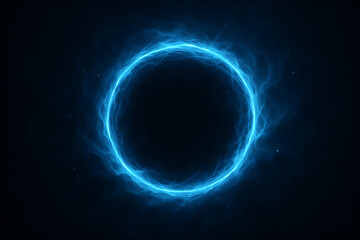 Fototapeta premium Glowing Blue Energy Ring on Dark Background for Futuristic Power Concept