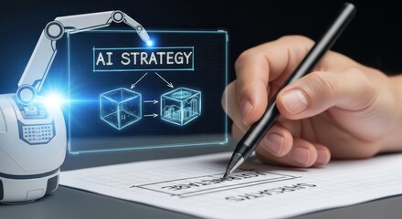 AI strategy and business innovation combine with technology and creative planning to inspire growth and development