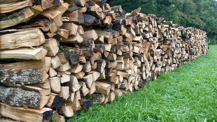 Long stack of split logs