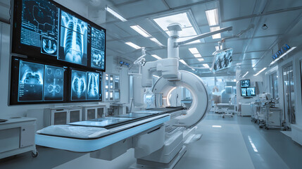 X-Ray Procedure in a Modern Hospital Room