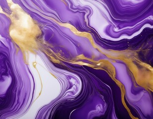 luxury violet marble liquid texture with gold splashes