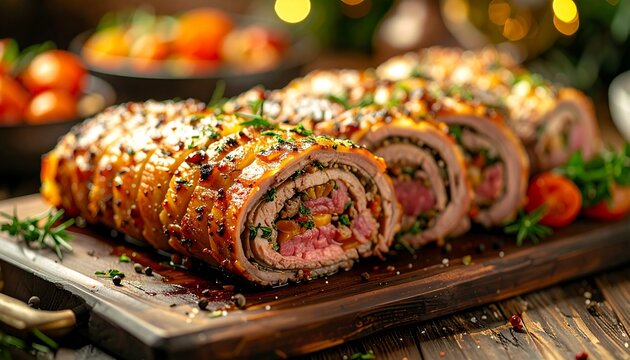 Pieczona rolada mięsna z warzywami &ndash; tradycyjne danie obiadowe