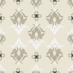 Thai Modern Geometric Ornamental Pattern – Seamless Design. A modern Thai-inspired geometric seamless pattern, suitable for textiles, wallpapers, and versatile graphic projects.