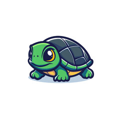 Obraz premium Cute Cartoon Baby Turtle Mascot Logo