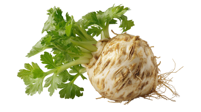 Fresh celeriac isolated on transparent background