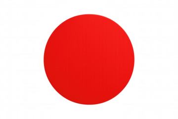 Red circle on transparent background signifying japan, flag, or minimalist abstract graphic design element