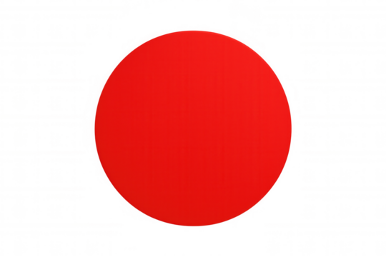 Red circle on transparent background signifying japan, flag, or minimalist abstract graphic design element