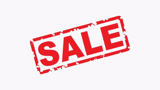 Red rubber stamp effect with the word sale, ideal for advertising discounts, promotions, marketing materials, and festive designs.
