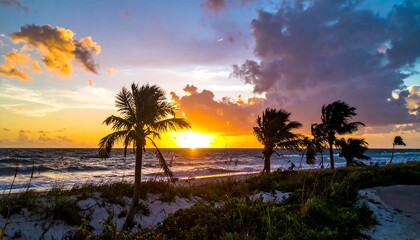 Florida Sunset Beach Scene.
