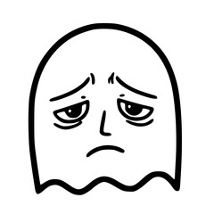 Disappointed upset face outline emoji icon