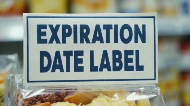 Expiration date label on a product.	
