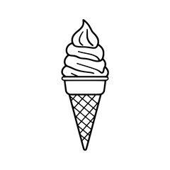 Delightful soft serve ice cream cone icon perfect for summer treats and dessert graphics