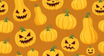 Halloween Pumpkin Pattern Background.