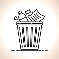 Trash Bin with Waste – Recycling, Garbage Coloring page