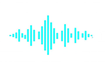 Sound wave equalizer graphic visualizing audio frequency, music and voice on transparent background