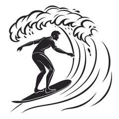 surfer silhouette vector