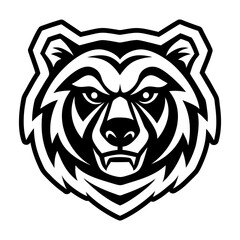 Grizzly bear face icon in glyph style