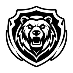 A glyph style icon showing a bear mascot