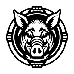 Filled style icon of showing a wild bear logo