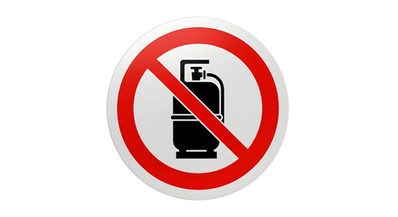 No Gas Cylinder Sign Red Circle Prohibition Symbol