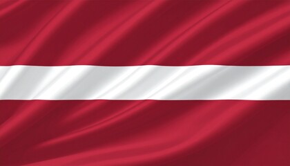 Latvia flag, realistic texture, deep red tones, minimalist symbolism.