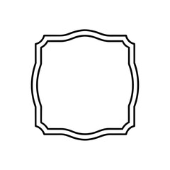 Double lined decorative frame in white space silhouette