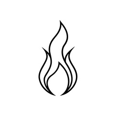 Simple outline drawing of a flame design silhouette
