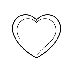 Heart shape with double outline drawing art silhouette