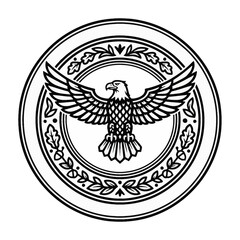 Fototapeta premium Patriotic Eagle Graphic Exclusive decorative American Eagle art. Bold detail, perfect for clean minimal logos, government projects, or striking apparel prints.