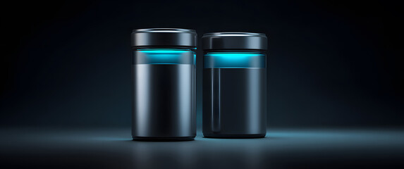 Two metallic luminescent batteries