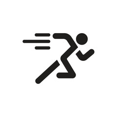 Man fast run icon rush vector template