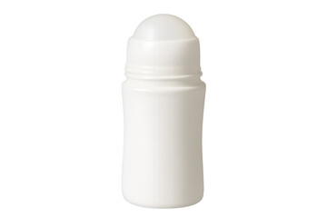 White roll-on deodorant antiperspirant plastic bottle