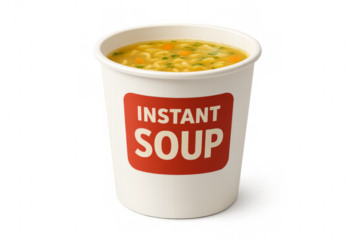 Instant soup cup ready for quick lunch meal
