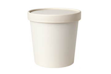 White paper food container with lid for mockup