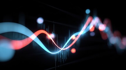 Abstract visualization of data waves, depicting modern technology and digital analytics in vibrant colors.