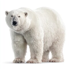 Majestic polar bear standing proudly isolated on white background