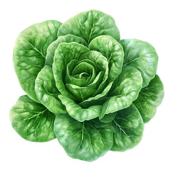 Obraz premium Fresh green lettuce head detailed close up image