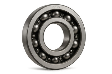 Ball bearing metal mechanism on transparent background