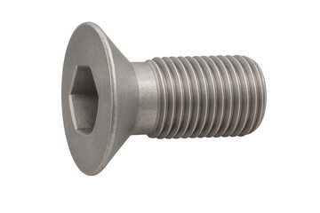 Countersunk flat head hex key screw transparent background