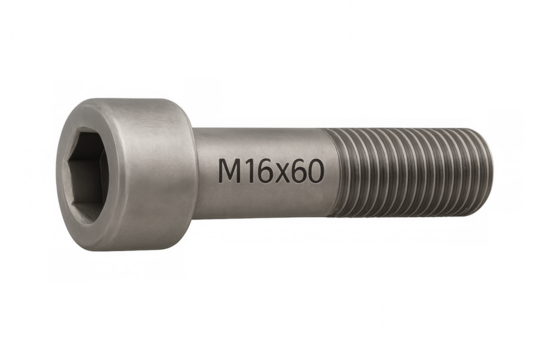 Hex socket cap screw isolated on transparent background